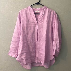 Medium purple/pink linen Uniqlo shirt